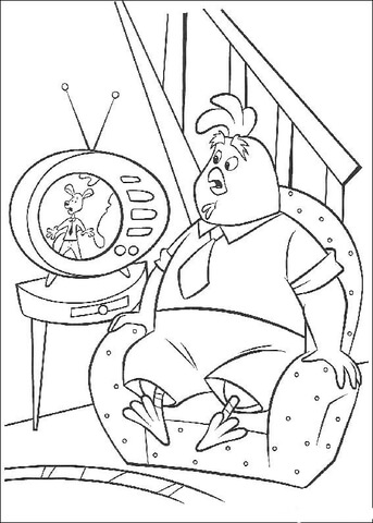 Father Is Watching Tv  Coloring Page